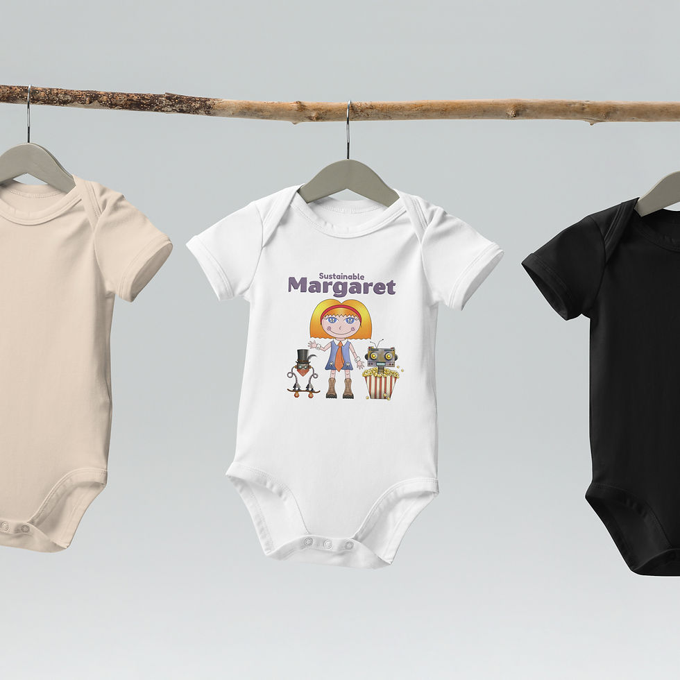 Thumbnail: Organic cotton baby bodysuit- Sustainable Margaret