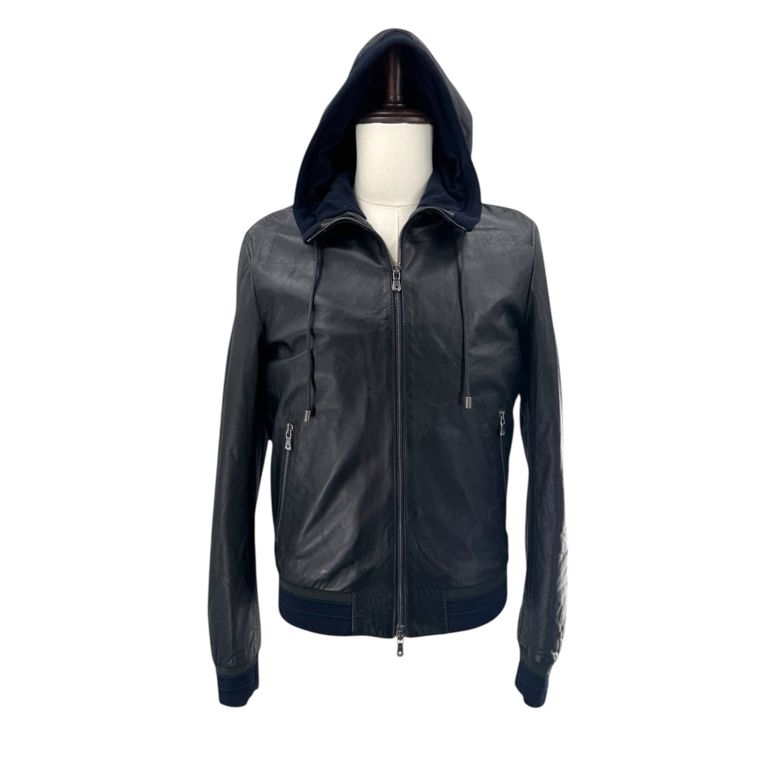 Dolce & Gabbana Hooded Lambskin Bomber Jacket