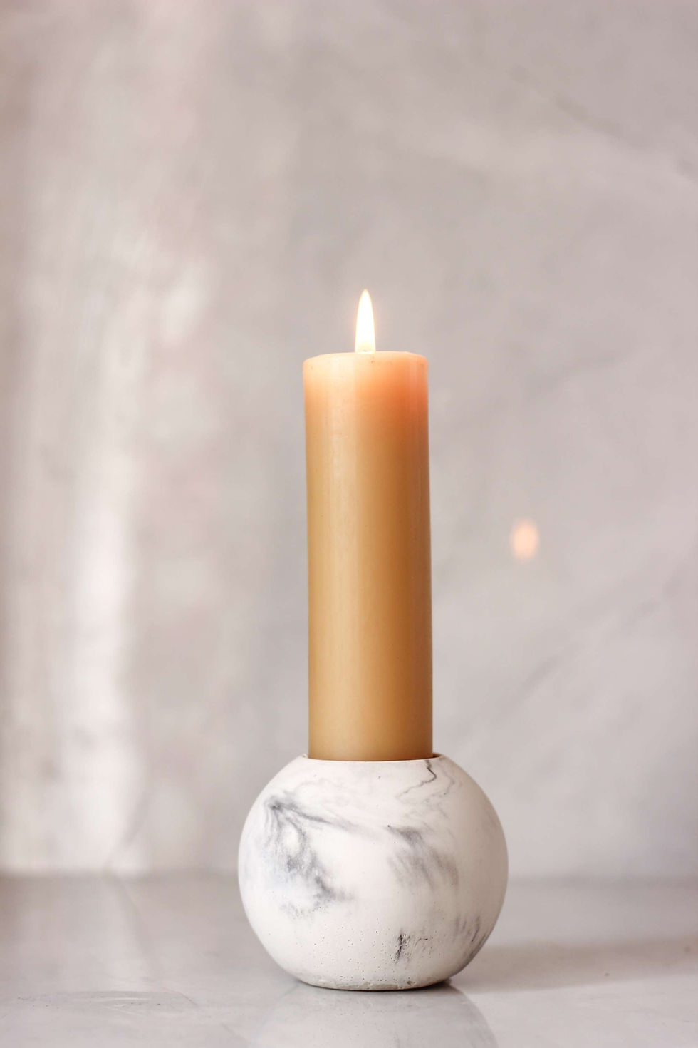 Thumbnail: white marble pillar candle holder