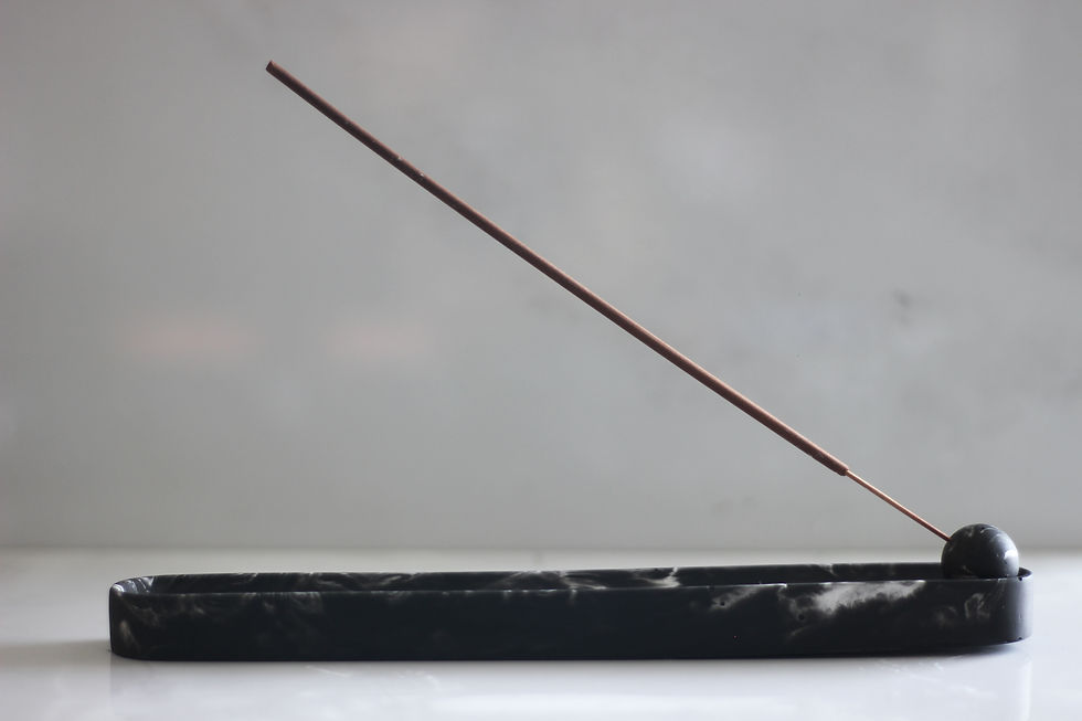 Thumbnail: long black marble incense holder