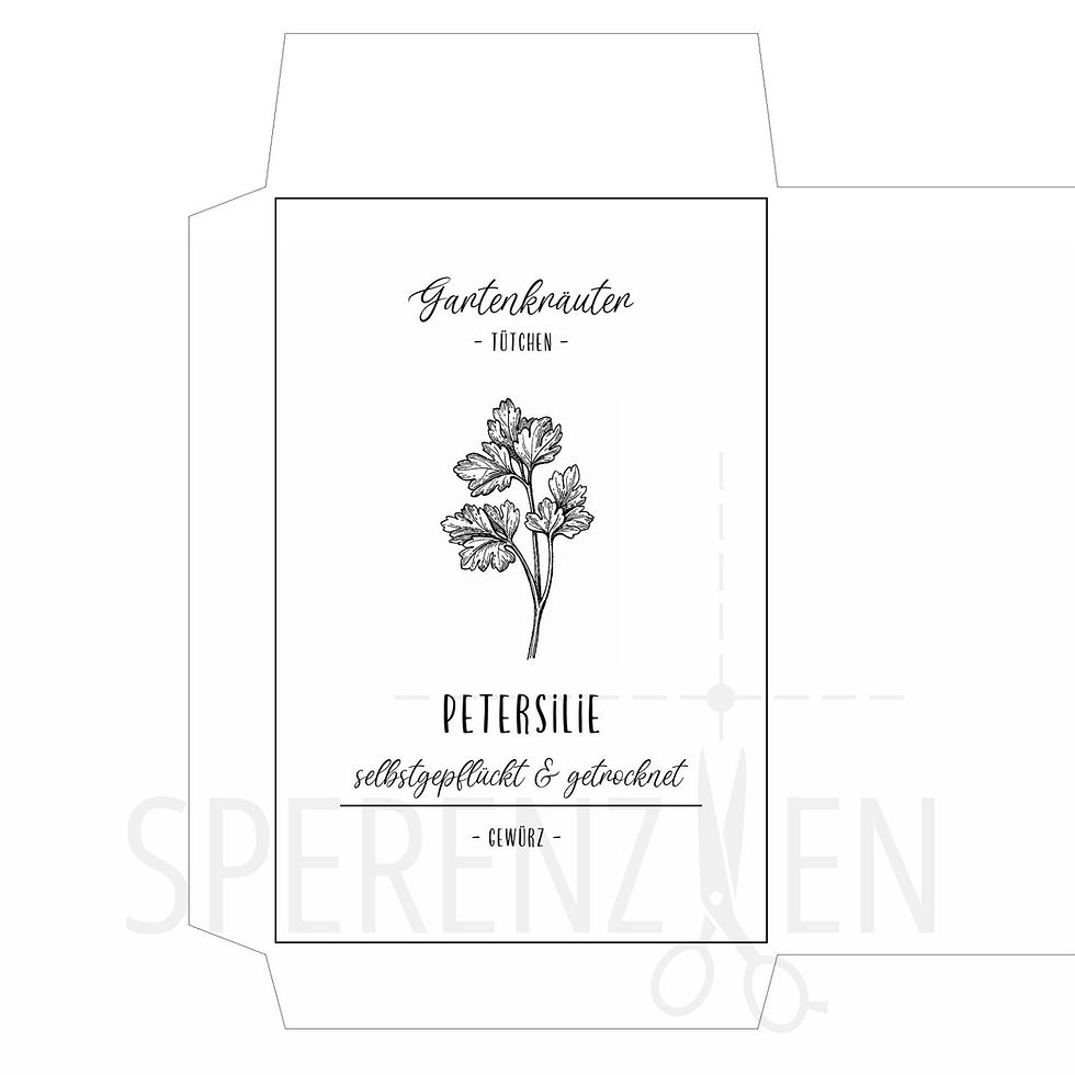 Druckvorlage "Kräutertüte Petersilie"