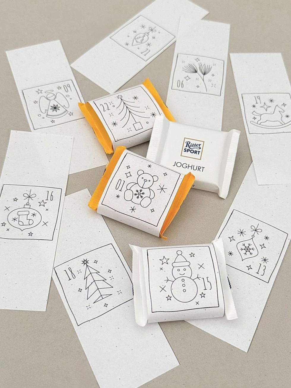 Miniaturbild: Druckvorlage "Adventskalender Rittersport Mini"