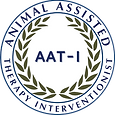 AAT-I badge indicating certification in Animal-Assisted Therapy Interventions.