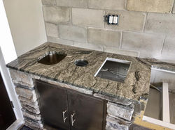 cut outs for sink and trash bin