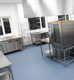 A full industrial kitchen at a food production start-up.