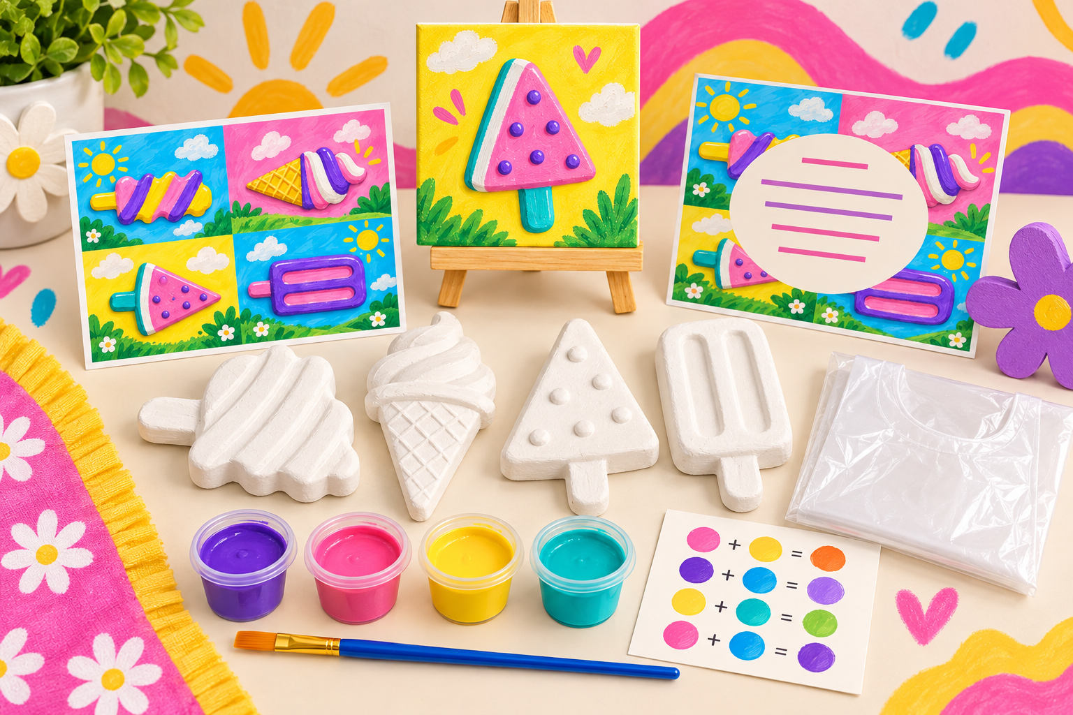 Ice Cream Themed Plaster Paint Kit