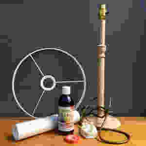 Dannells lampshade kit and wooden lamp base