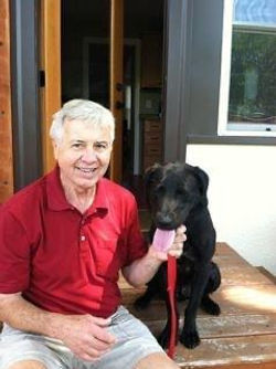 Bill & foster dog, Comet