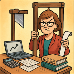 Madame Lame Fatale : quand la comptabilité coupe net