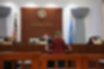 (From left) Justice Roberto C. Naraja, Justice John A. Manglona, and Justice Pro Tempore Robert J. Torres heard arguments in Chong International Corporation v. Daniel Durkin. (May 28, 2026)