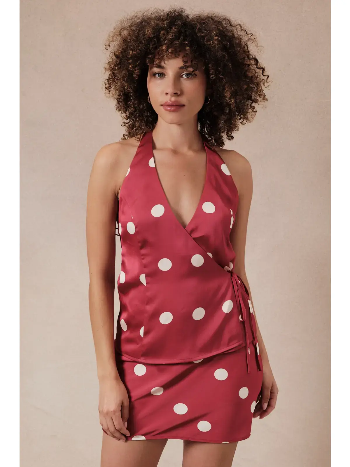 Halter Two Piece Polka Dot