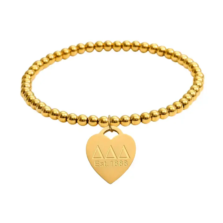 Thumbnail: Sorority  Gold Heart Bracelet