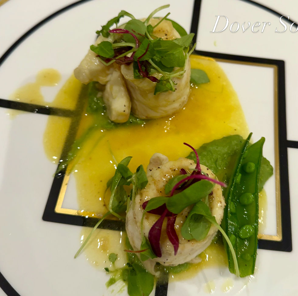 Close-up view of a gourmet seafood dish prepared by a private chef