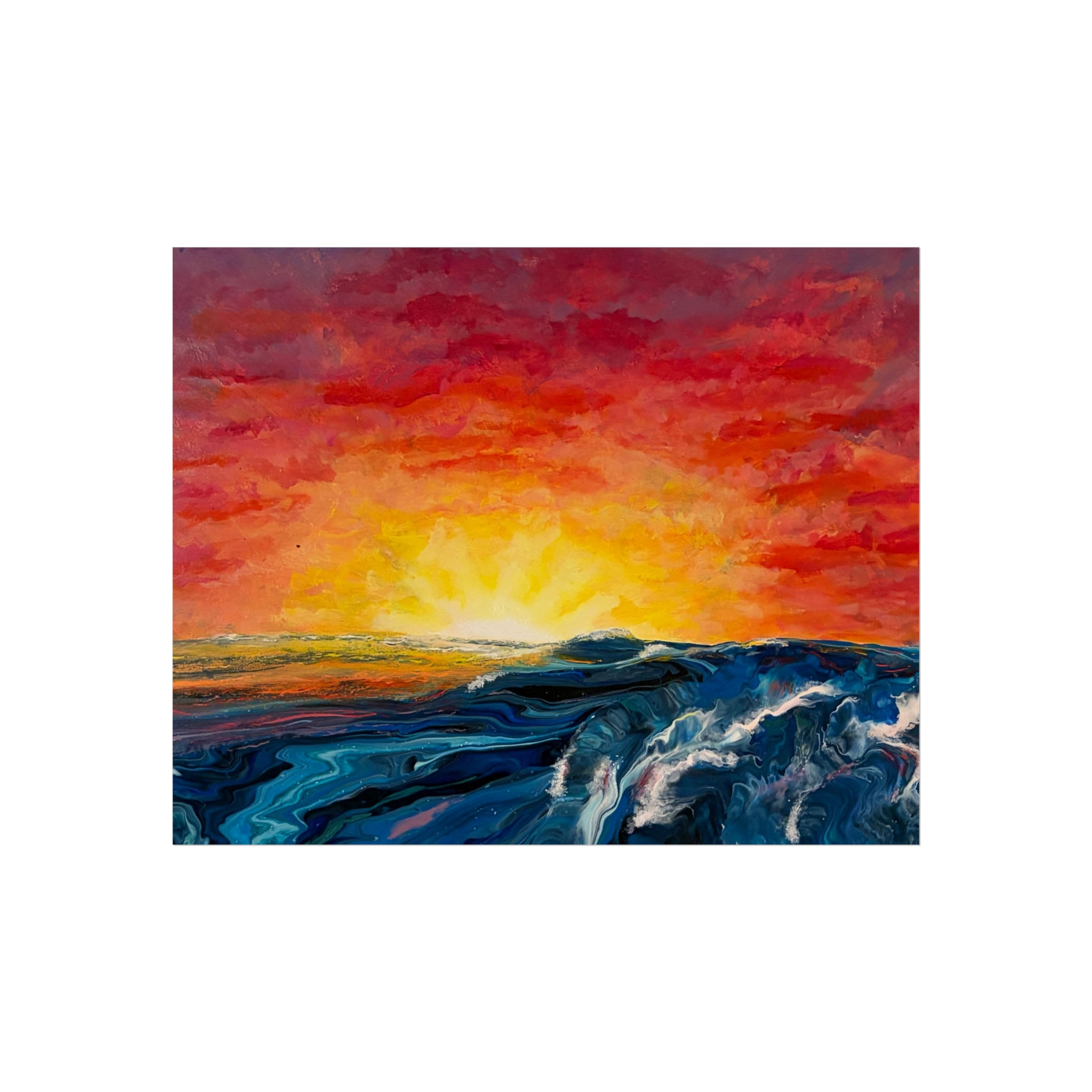 Sunset Ocean Fine Art Poster — Trust Amidst The Waves