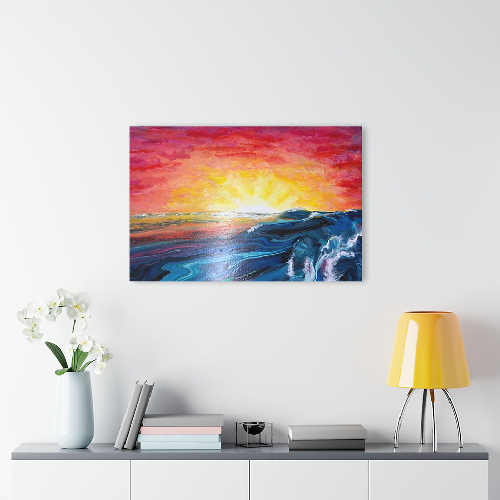 Thumbnail: Trust Amidst The Waves Acrylic Print – Vibrant Seascape Wall Art 