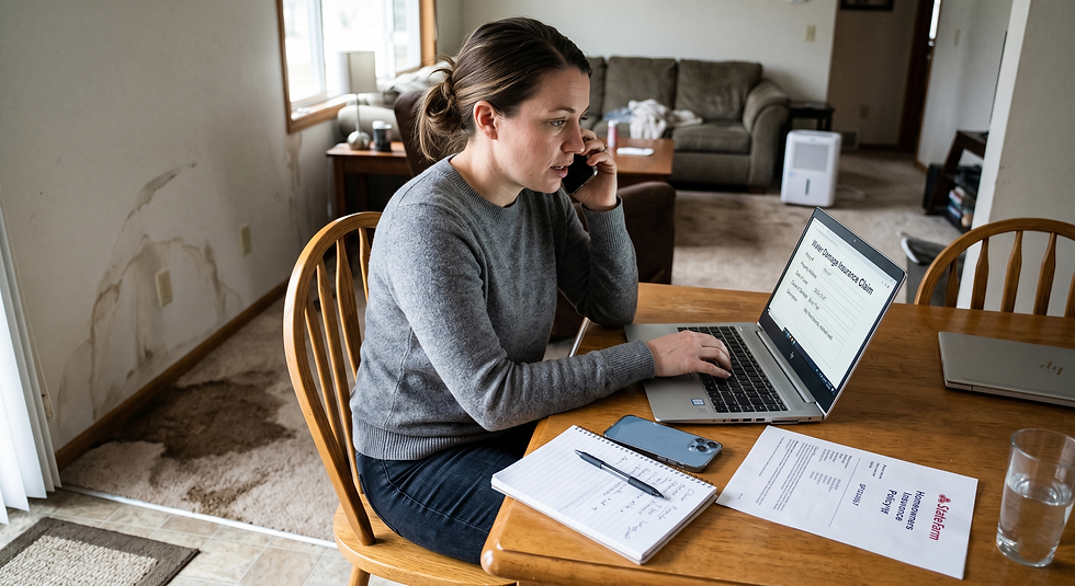 A woman holding her phone while on her laptop screen