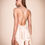 Thumbnail: Champagne Satin Cross-Back Nightdress with Lace Waist Detail