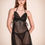 Thumbnail: 2-Piece Black Sheer Lace Nightdress & Robe Set with Butterfly Detail