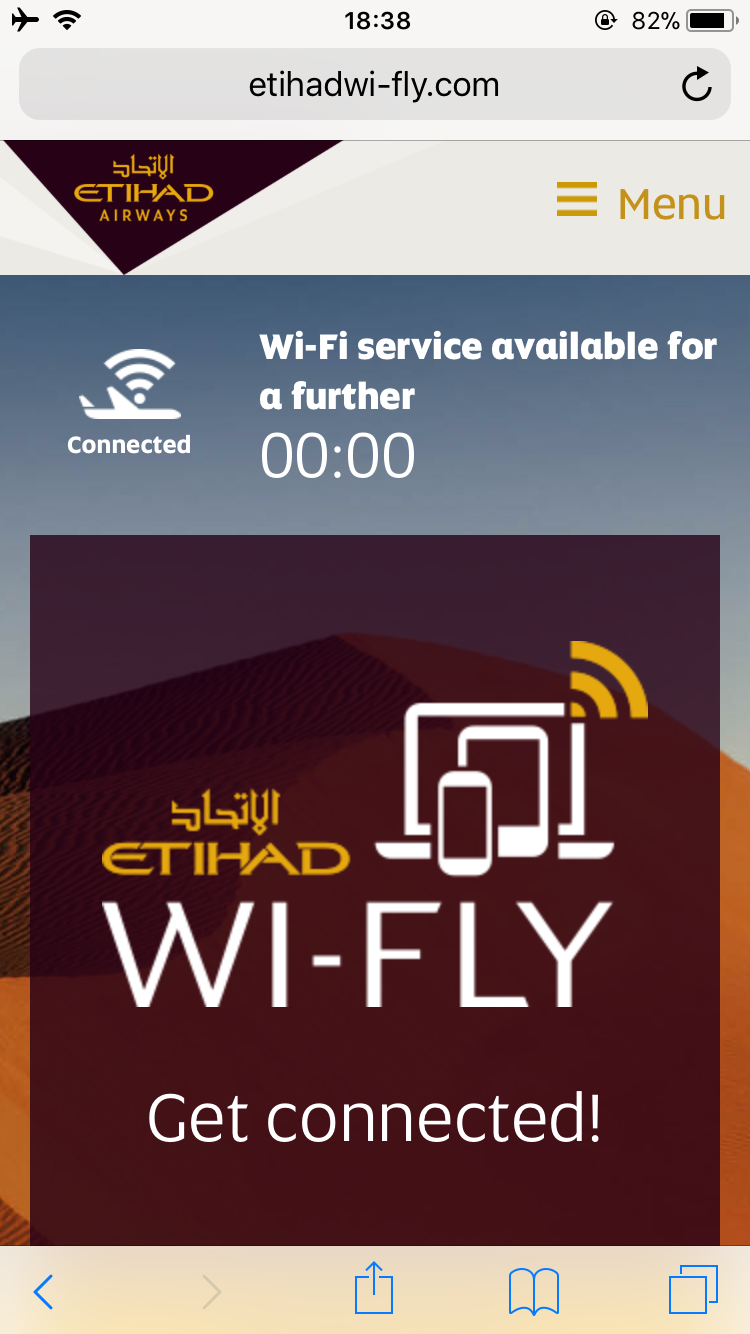 エティハド航空 ファーストクラス 機内Wi-Fi