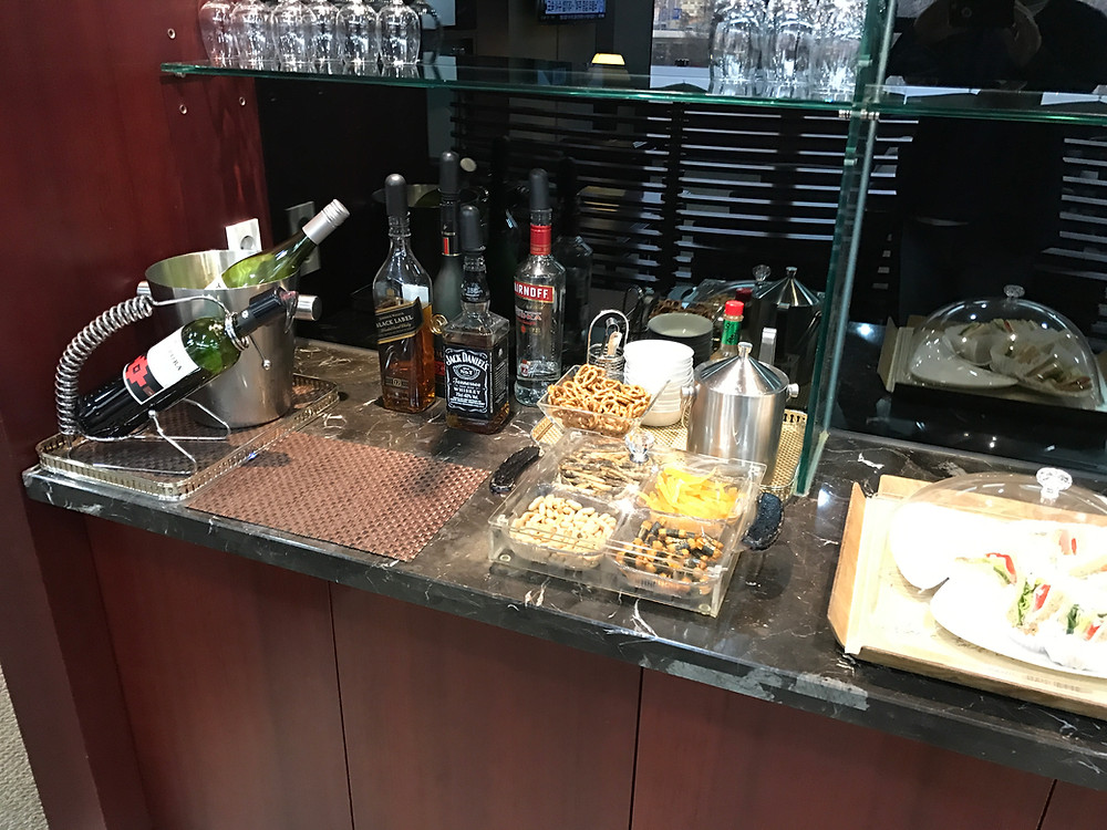 Alcohol and snacks
