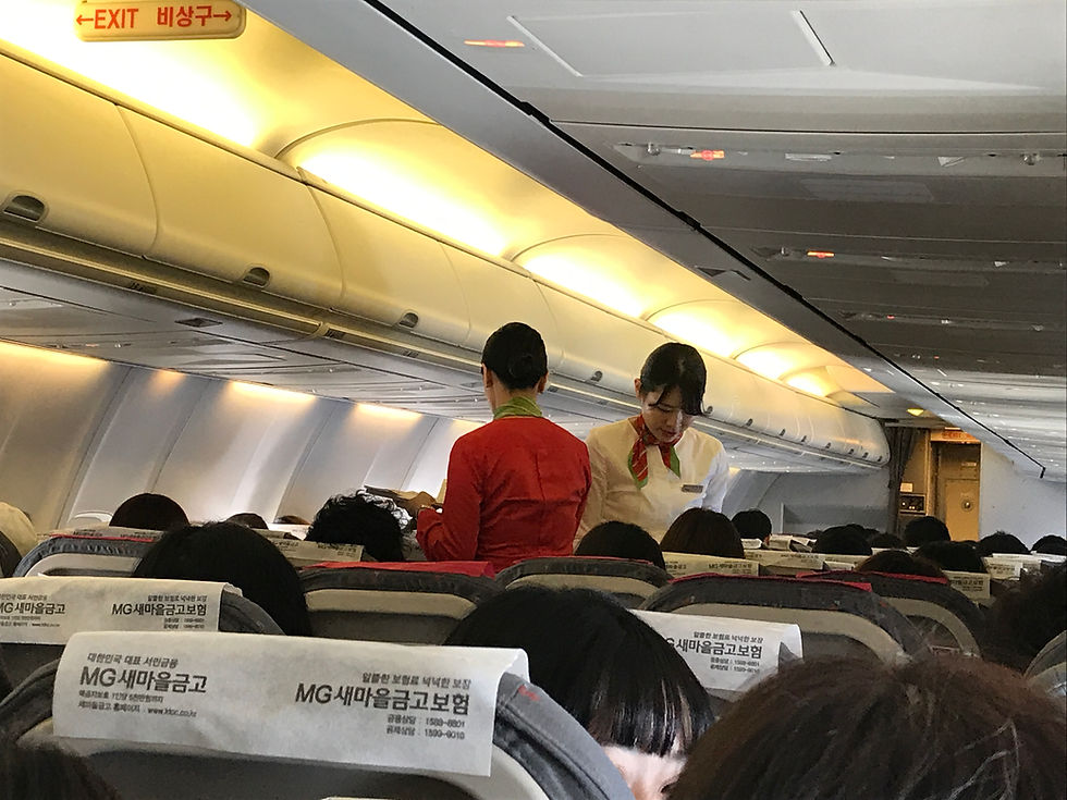 ティーウェイ航空の機内
