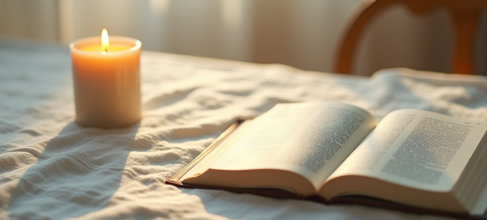 Candle and bible