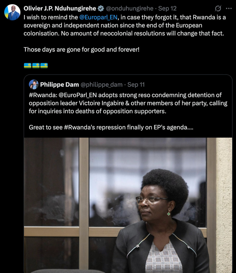 Minister Olivier Nduhungirehe reacted on Twitter