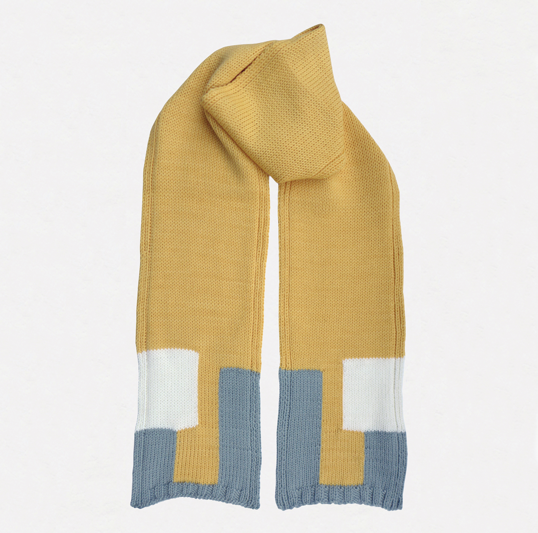 Kid's scarf B.M. yellow, grey, white