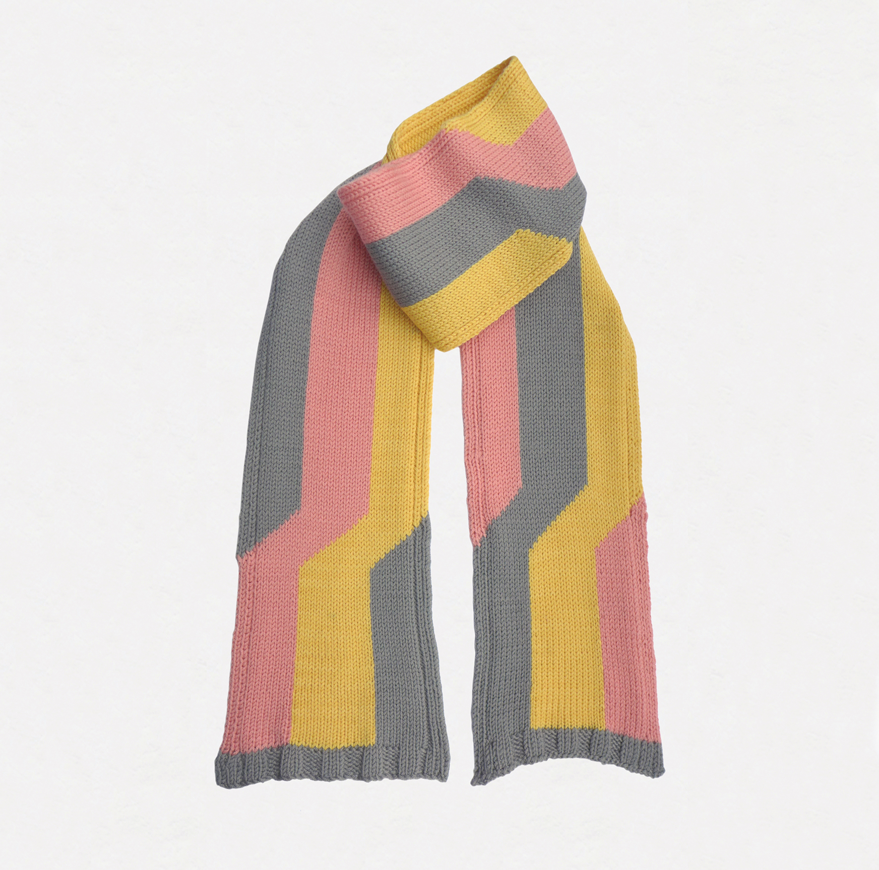 Kid's scarf E.S. tricolore, pink, yellow, grey