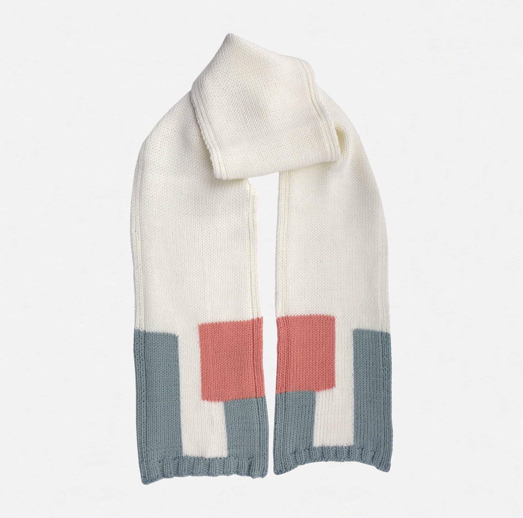 Kid's scarf, B.M. pink, white, grey