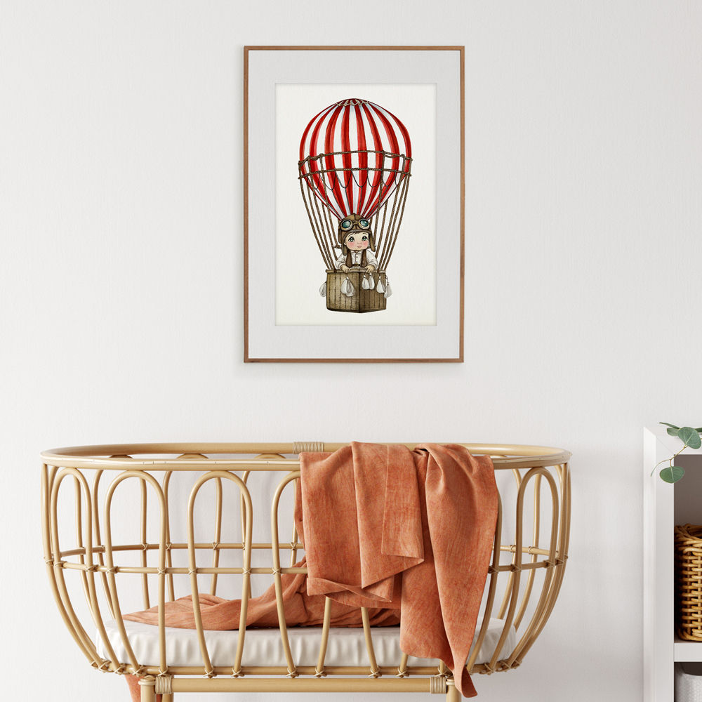 Little Adventurer Original Watercolour Nursery Art (A3 size)