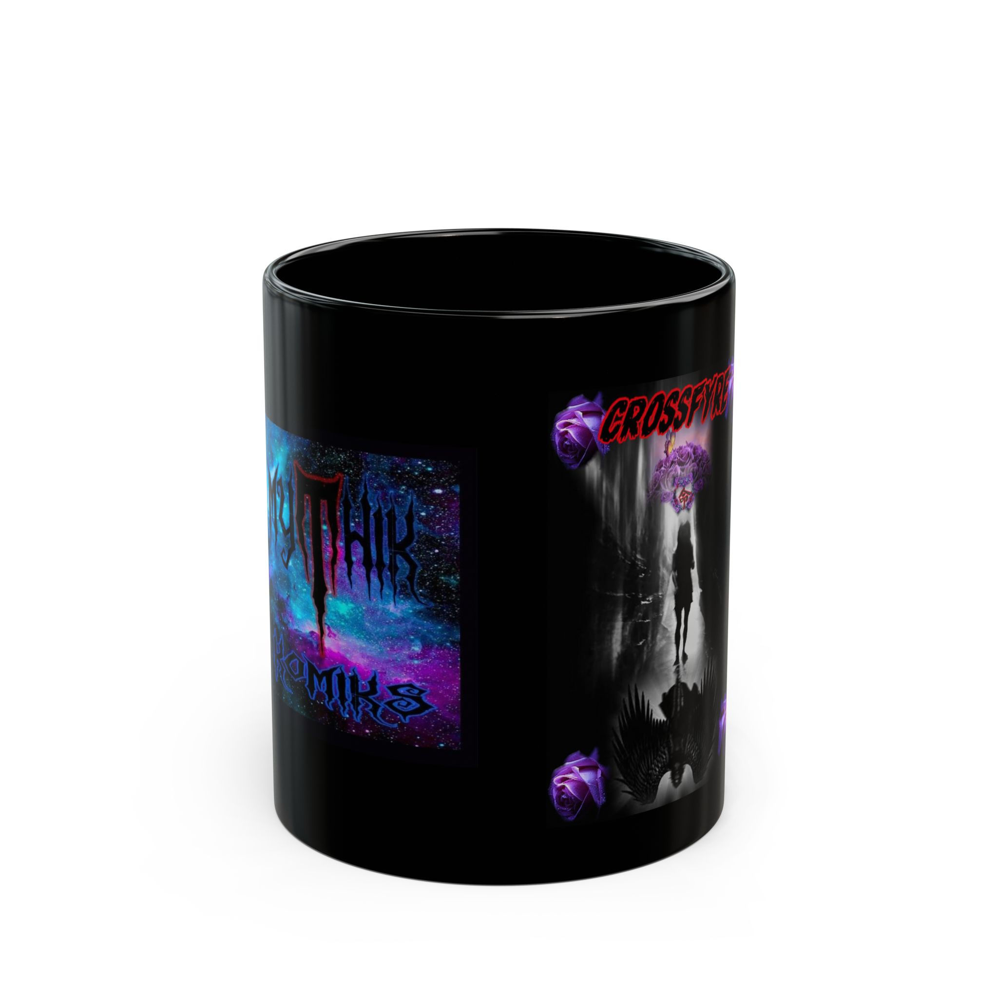 "Crossfyre Legends" Gothic Black Coffee Mug – 11oz & 15oz