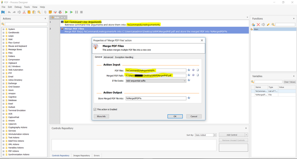 Merge PDF with Power Automate and Win Automation
