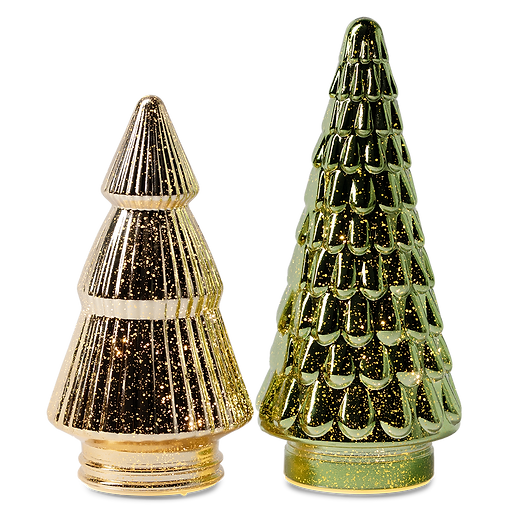 LED Décor Trees Gold and Green