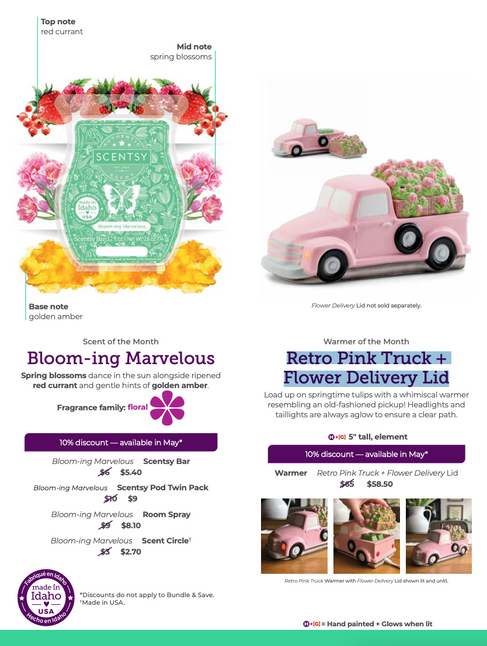 May 2024's Scentsy Warmer & Scent of the Month