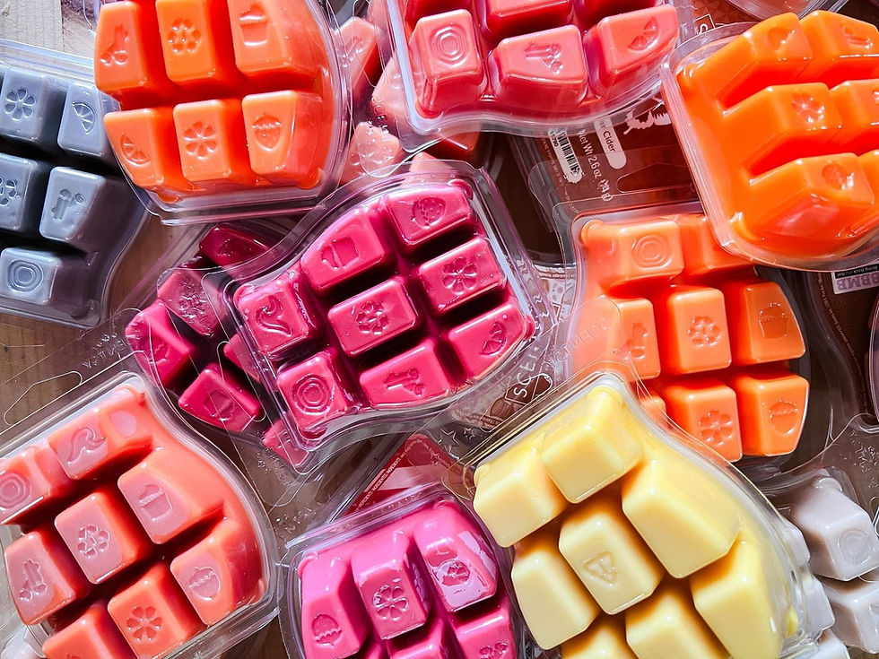 Scentsy Wax Bars on a table face down