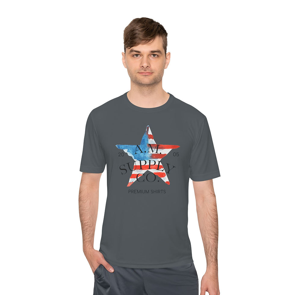 Thumbnail: A. M. Supply Co. — Moisture-wicking Vintage Patriotic Graphic T-Shirt 