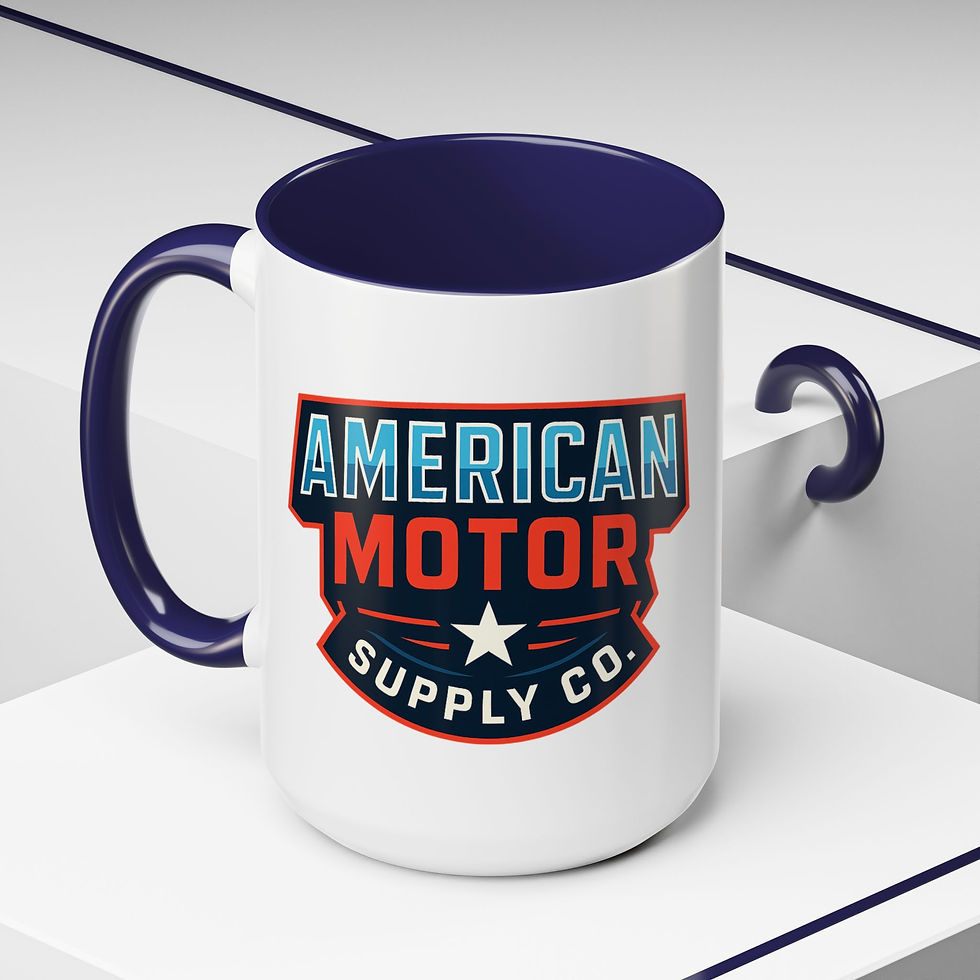 Thumbnail: Classic American Muscle Car Accent Coffee Mug — Vintage Auto Driver Gift