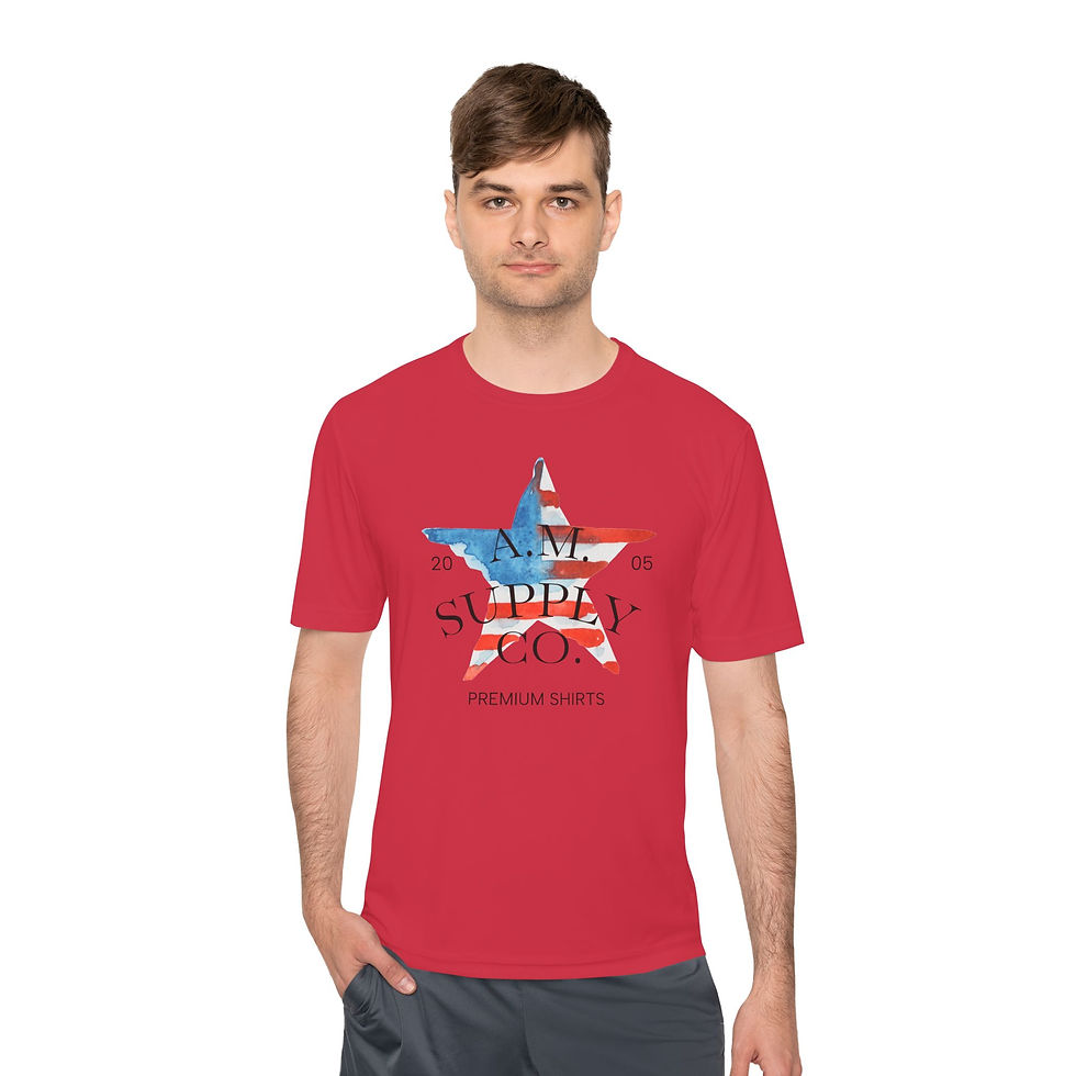 Thumbnail: A. M. Supply Co. — Moisture-wicking Vintage Patriotic Graphic T-Shirt 
