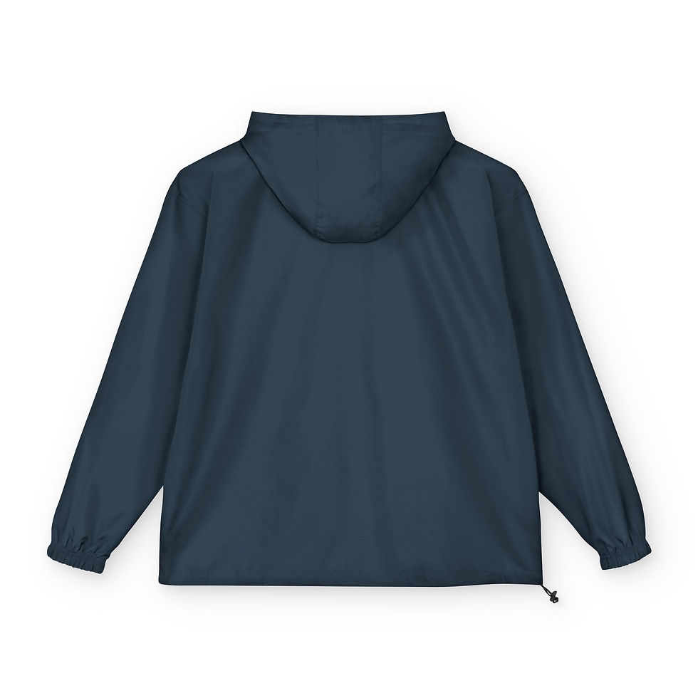 Thumbnail: Packable Anorak Jacket — Navy Hooded Windbreaker with Small Camo Badge