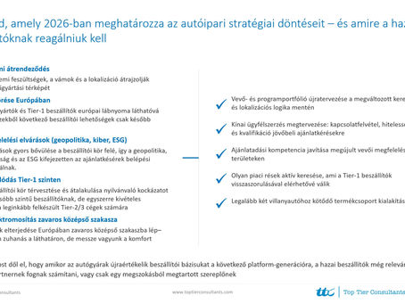 Összefoglalás: Magyar autóipari beszállítók feladatai 2026-ra – öt strukturális változás, amire reagálni kell