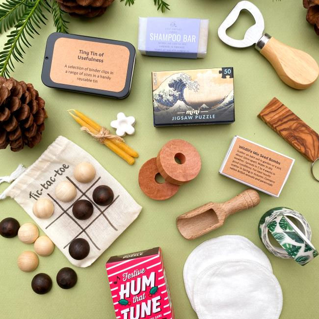 Eco-friendly mini gifts for Christmas crackers, Advent calendars and other events