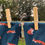 Thumbnail: Pair of socks on a washing line, attached by bamboo clothes pegs
