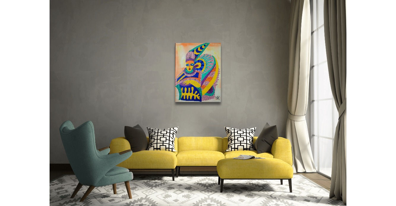 Erikan Ekefrey | Erikan Art | "Yellow Selfie Series - Elegance"