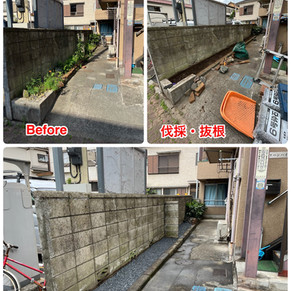 赤坂緑園_防草シート施工・砂利敷き14