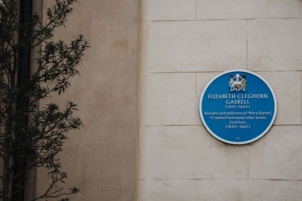 Blue Plaque at Elizabeth Gaskell's House Manchester

