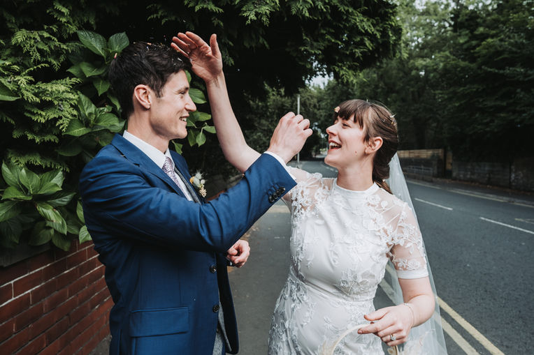 Couple afer confetti
