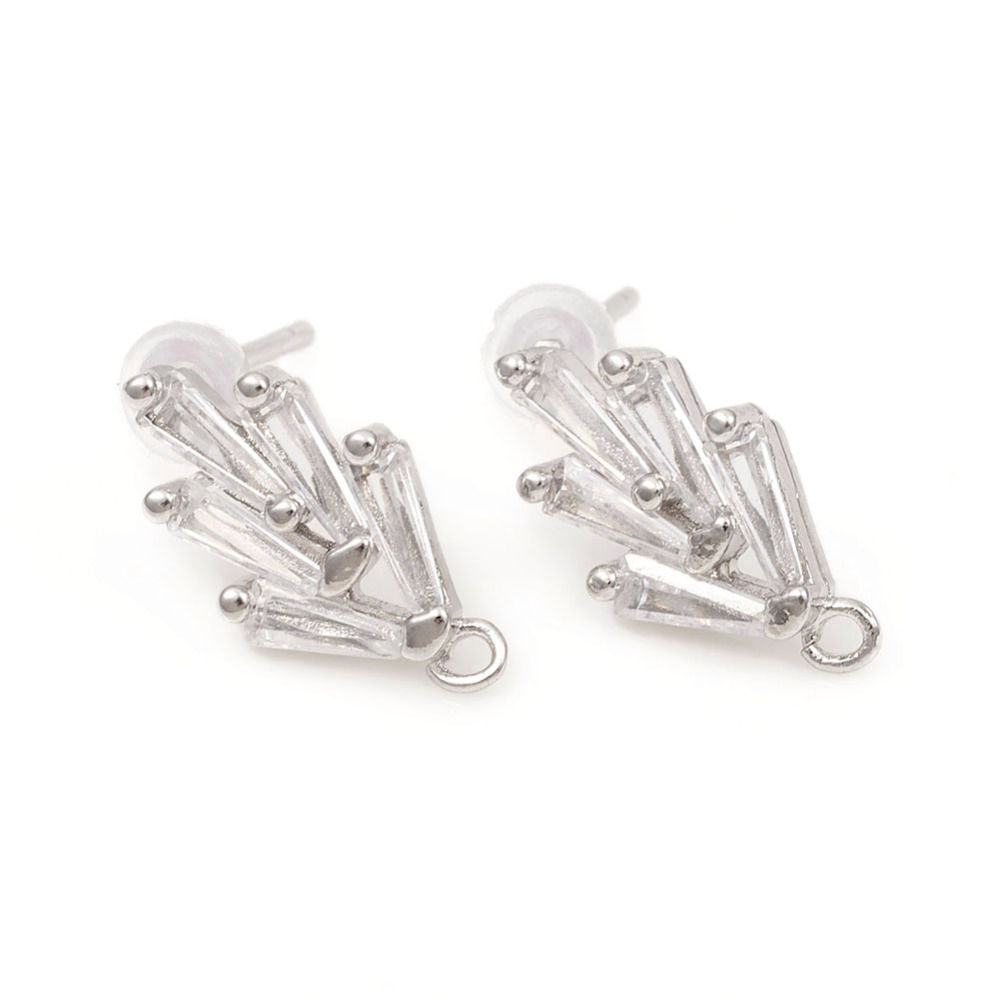Platinum Cubic Zirconia Tier Stud