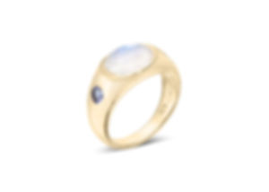 14K Vermeil Jeanie Ring with moonstone and blue gemstone