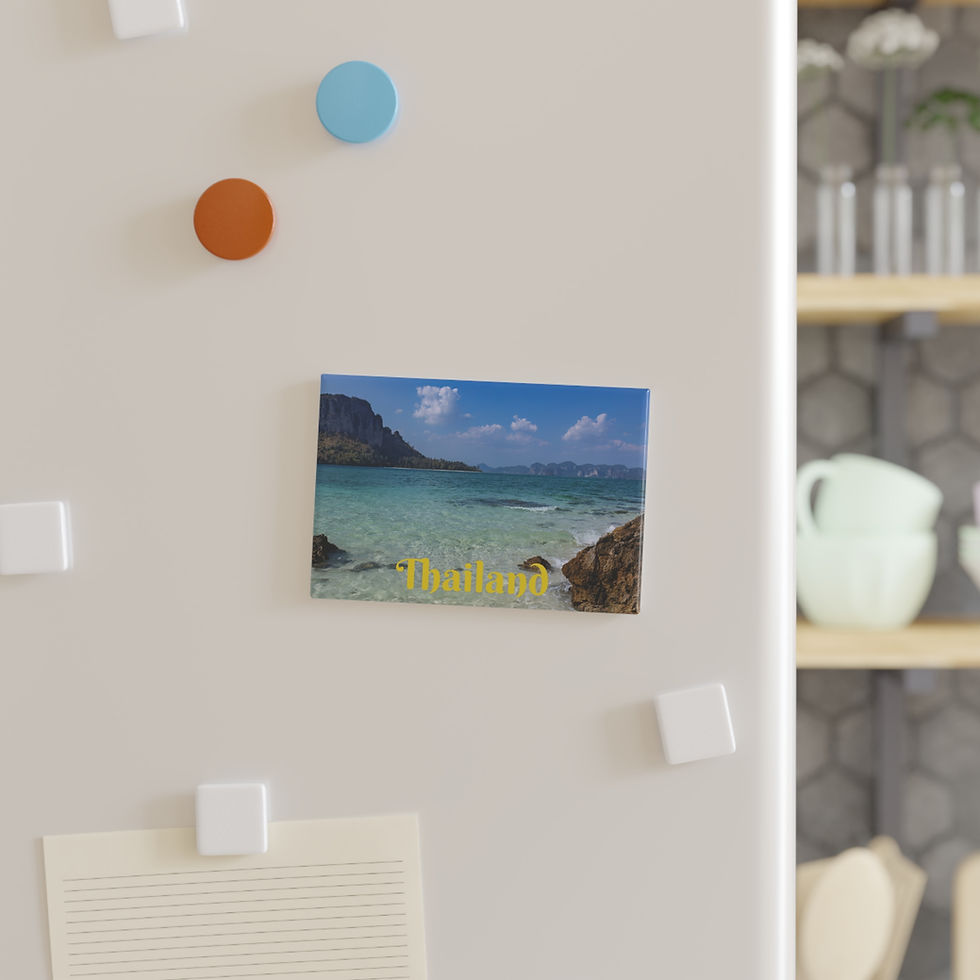 Thumbnail: Rectangular refrigerator magnet with tropical beach on the island of Thale Waek in the Andaman Sea, Krabi, Thailand.